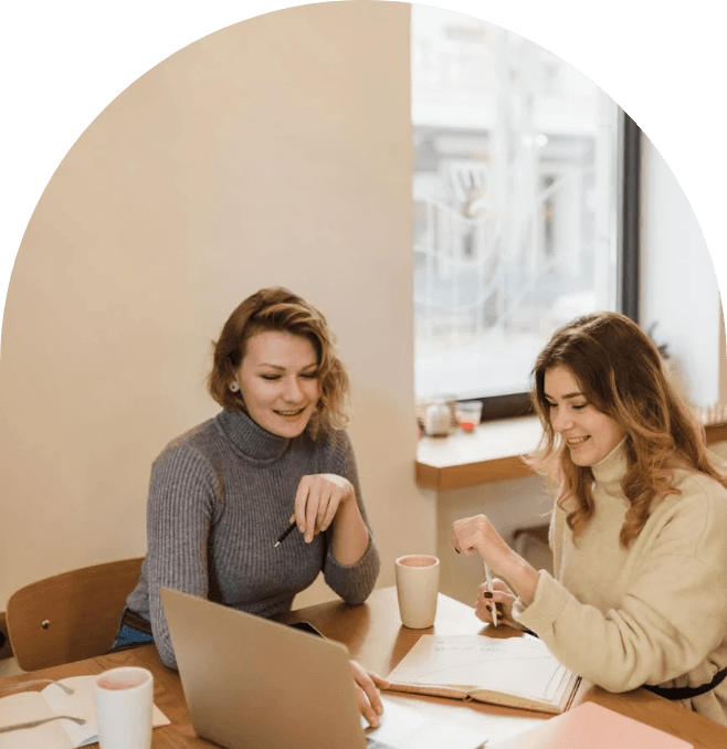 Woman working on laptop